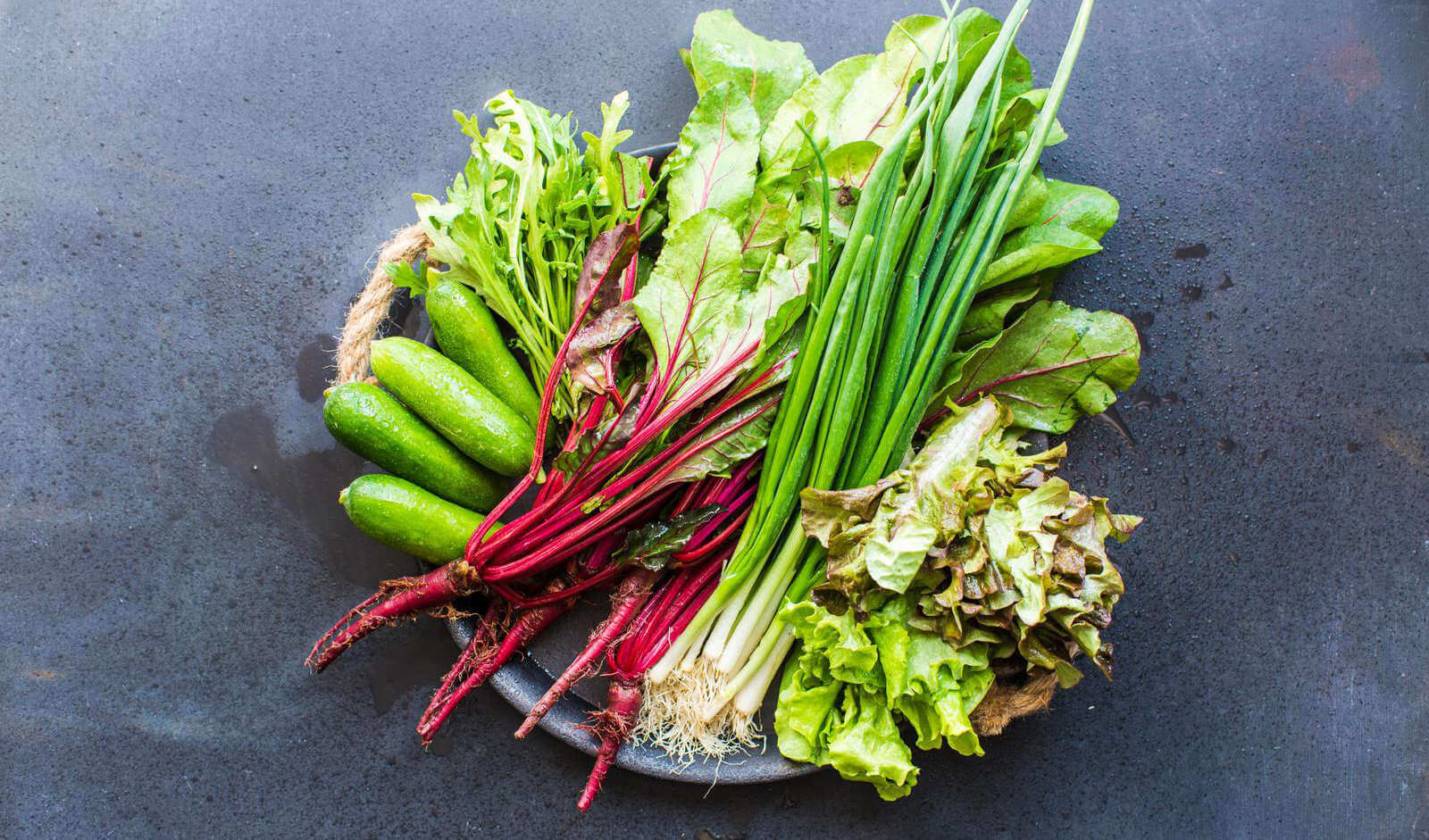 local fresh organic food concept - green vegetables