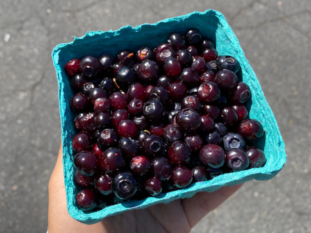 Fresh huckleberries from the market