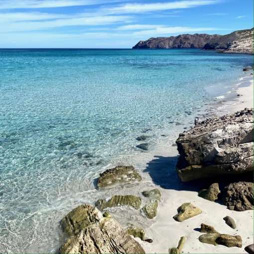 Pristine secluded water to swim in at Isla Carmen, Loreto