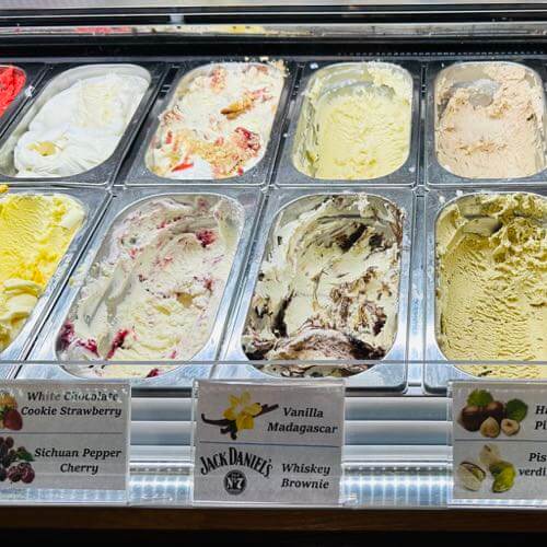 Ice cream flavors at Gianni in Dubrovnik, Croatia