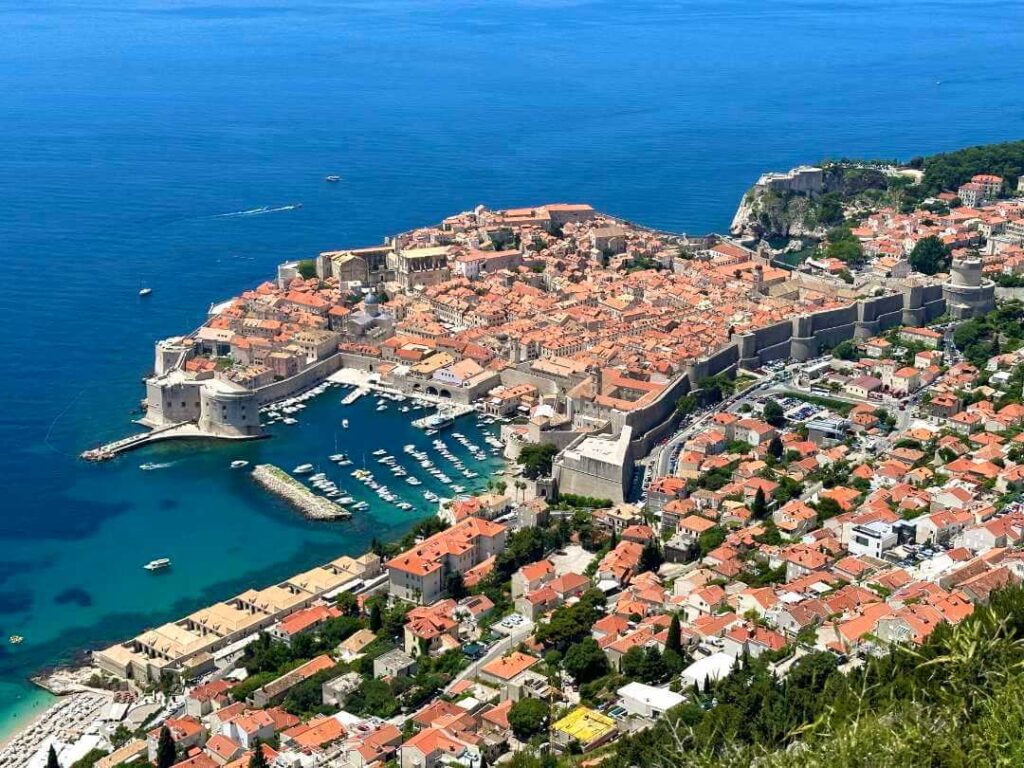 Best view of Dubrovnik Old town and around from Bosanka viewpoint in Dubrovnik, Croatia