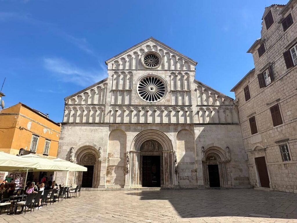 Full view of Cathedral of St Anastasia in Zadar, Croatia