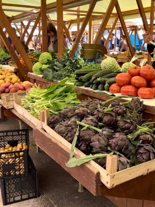 Lots of fresh local seasonal fruits and vegetables can be found at Zadar's open farmers market in Croatia