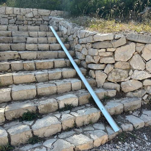 Bike rail for uphill and downhill crossing the bridge in Mljet National Park, Croatia