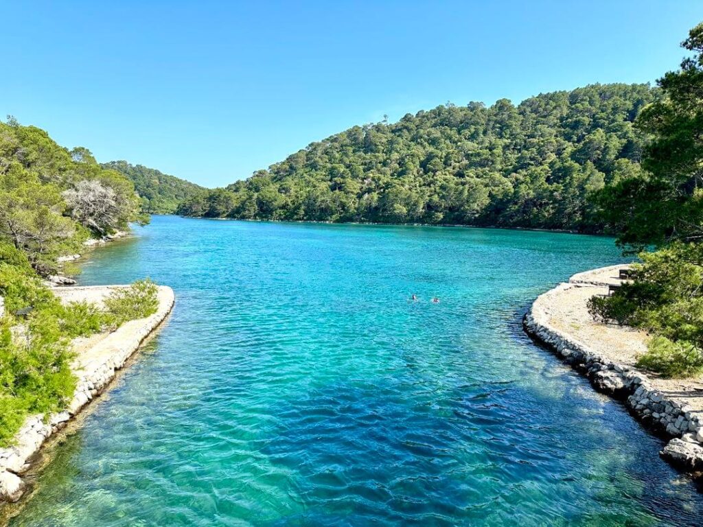 Swimming in the lakes of Mljet National Park, Croatia